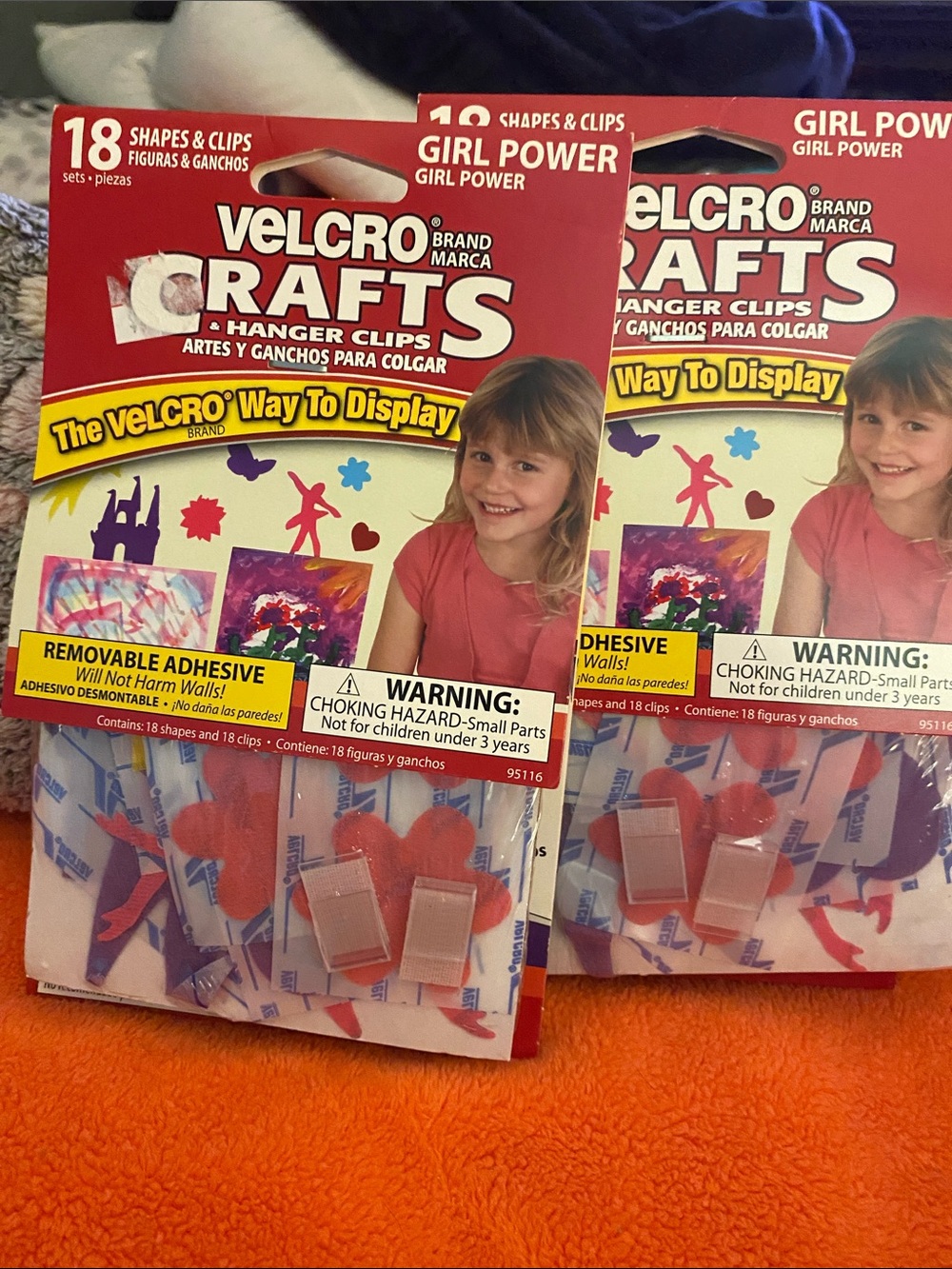 VELCRO Crafts Hanger Clips - Girl Power Red/Pink